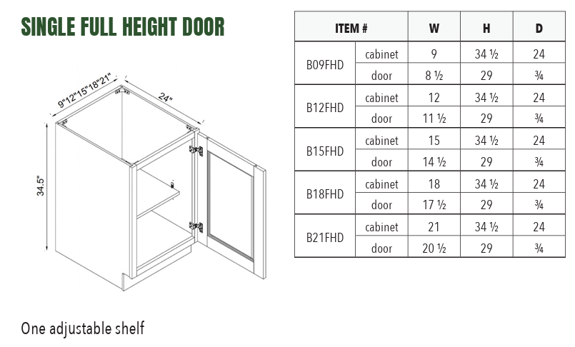 B15FH - SINGLE FULL HEIGHT DOOR