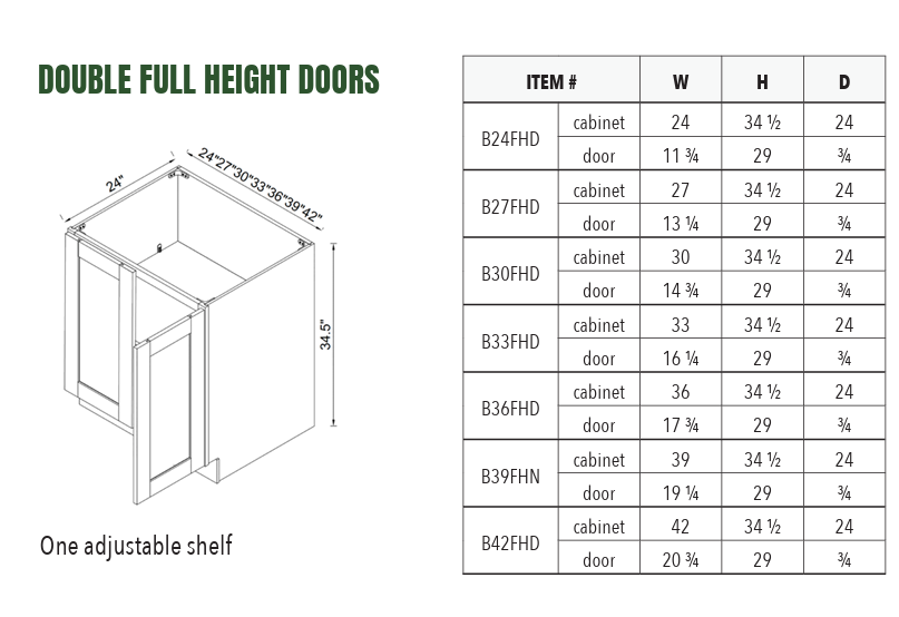B42FH - DOUBLE FULL HEIGHT DOORS