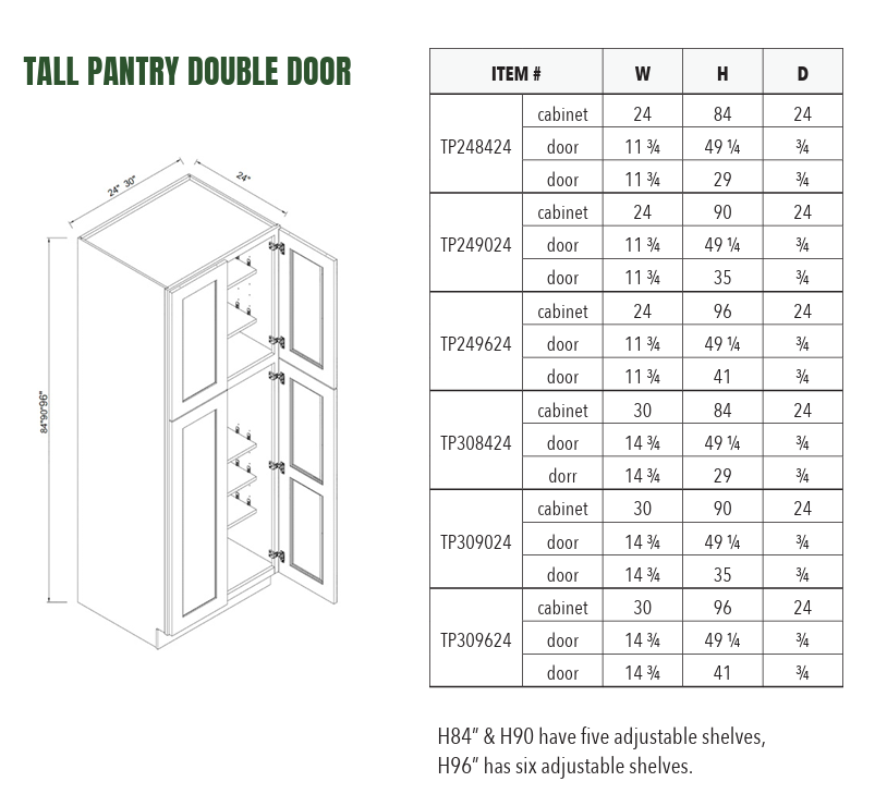 TP308424 - TALL PANTRY DOUBLE DOOR