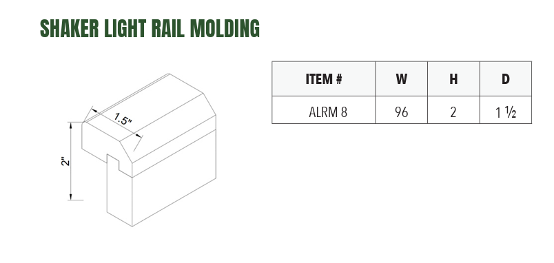 ALRM 8 - SHAKER LIGHT RAIL MOLDING