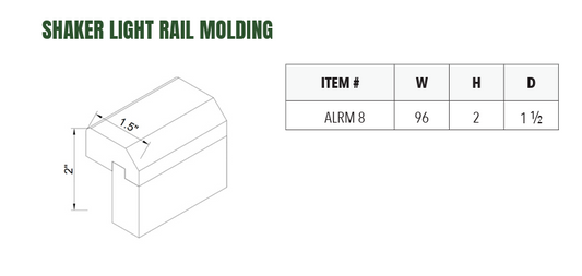 ALRM 8 - SHAKER LIGHT RAIL MOLDING